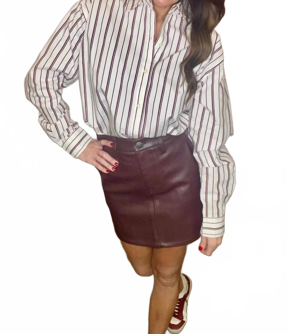 NEW PISTOLA abi high rise mini skirt in cabernet